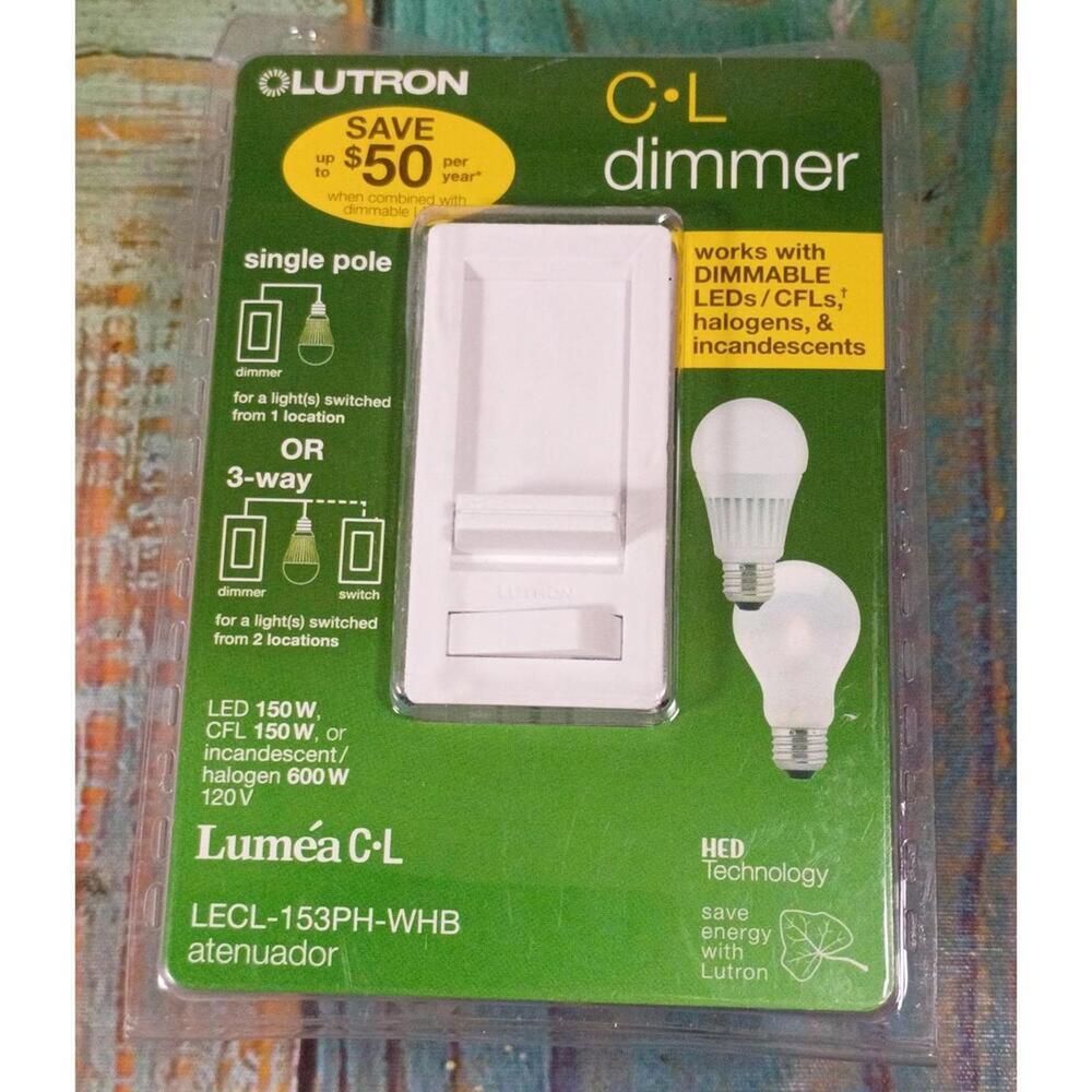 Lutron‎ C•L Dimmer LECL-153PH-WHB